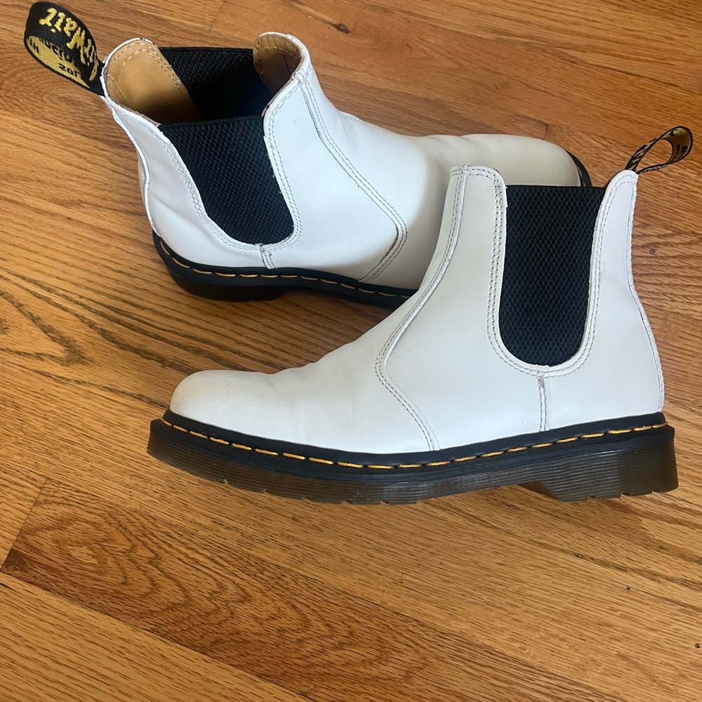 Dr. Martens White Chelsea Boots